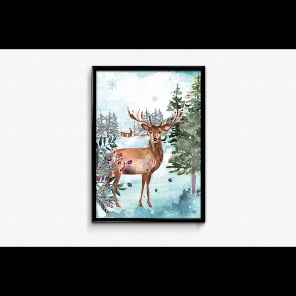 Whimsical Deer Wall Art Print - Picture 2 of 3